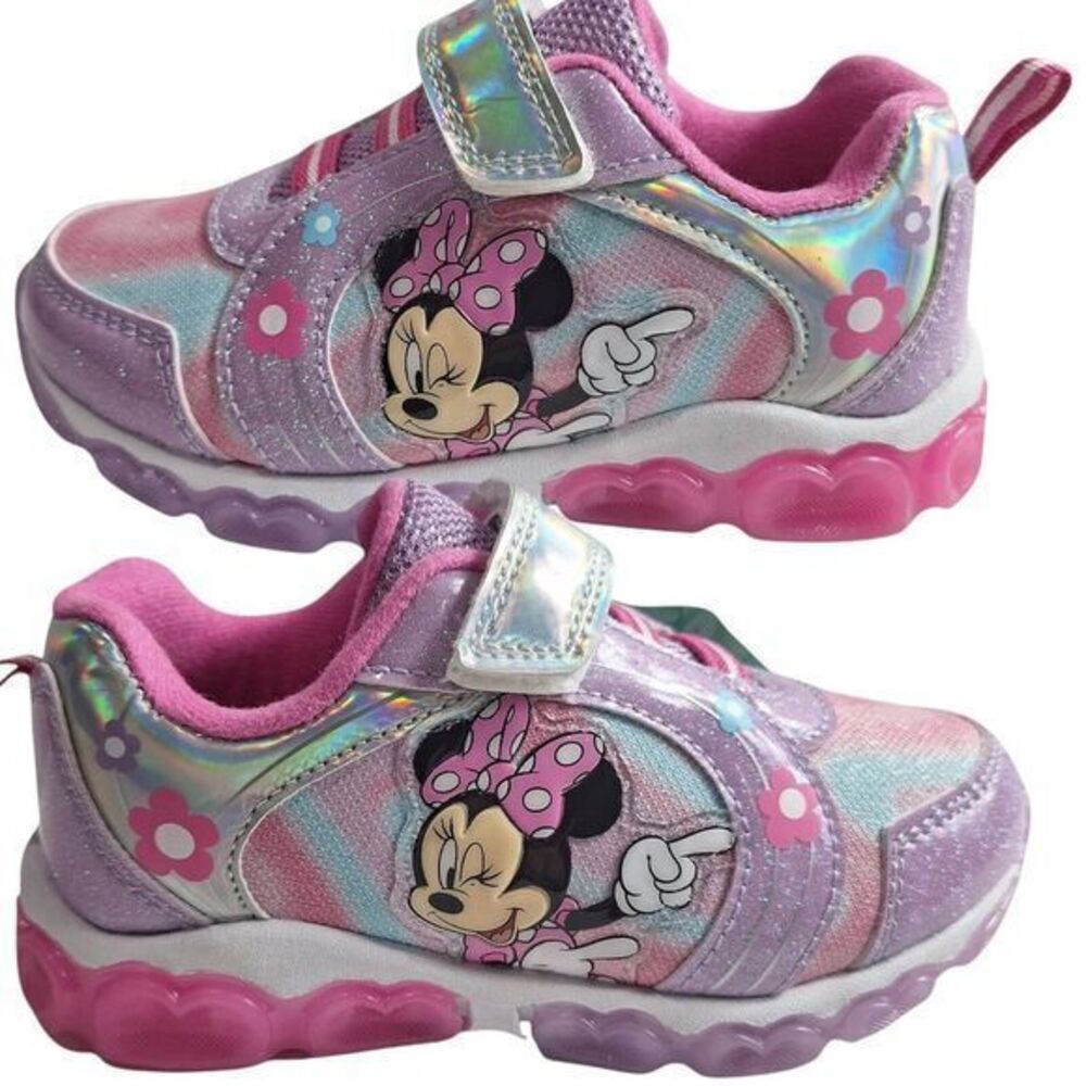 Disney shoes for girls sneakers with LED light without laces‎ Pink Size 7 (15cm)
